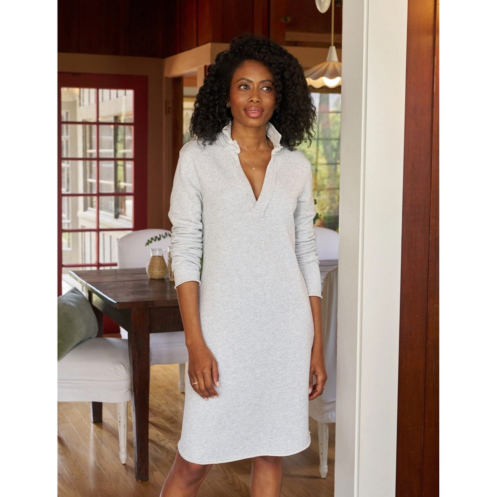 Frank & Eileen Light Heather Gray Long Sleeve Shirt Dress